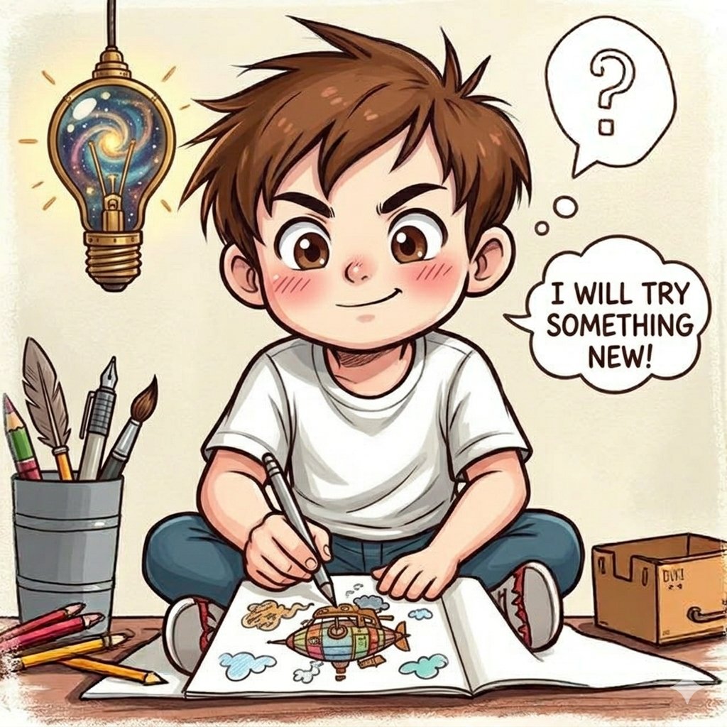 孩子在創作